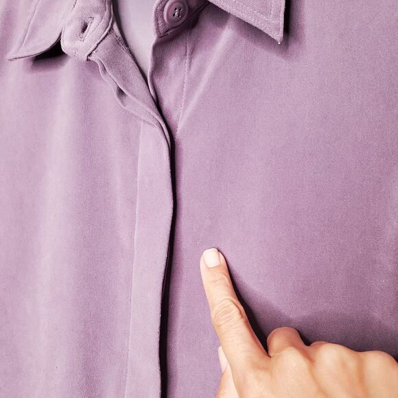 Denim & Co purple vest size S soft corduroy lavender button front sleeveless - Picture 8 of 11